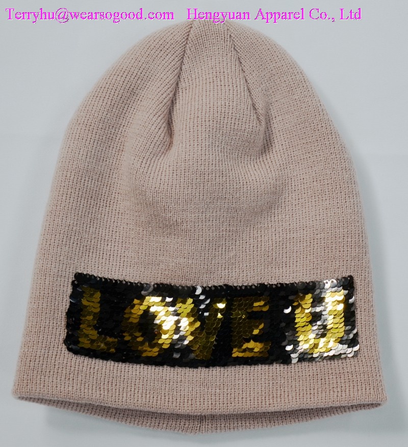 Knitted Hats With Sequins