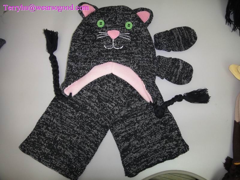 knitted hats scarf gloves
